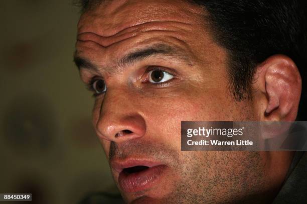 England manager Martin Johnson addresses a press conference at the Sheraton Salta Hotel ahead of the second test against Argentina tomorrow pictured...