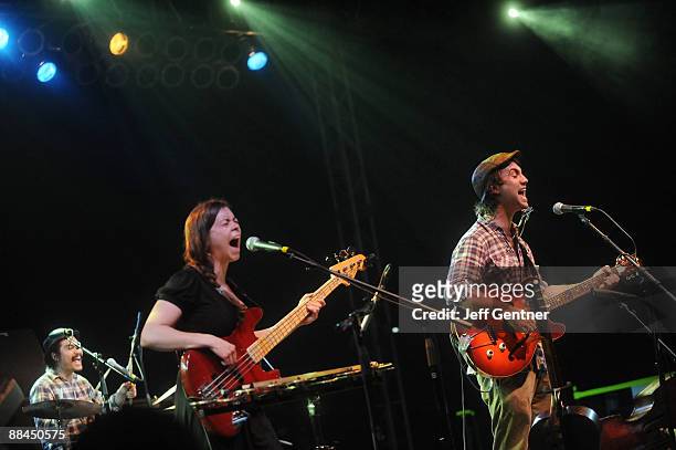 Jeff Prystowsky and Jocie Adams and Ben Knox Miller perform during the 2009 Bonnaroo Music and Arts Festival on June 11, 2009 in Manchester,...