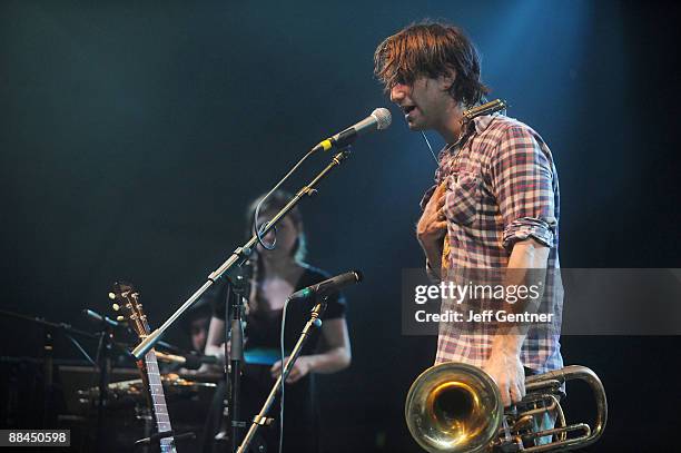 Jeff Prystowsky and Jocie Adams and Ben Knox Miller perform during the 2009 Bonnaroo Music and Arts Festival on June 11, 2009 in Manchester,...