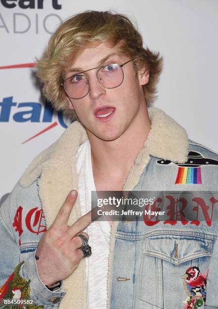 YouTube personality/actor Logan Paul arrives at 102.7 KIIS FM's Jingle Ball 2017 at The Forum on December 1, 2017 in Inglewood, California.