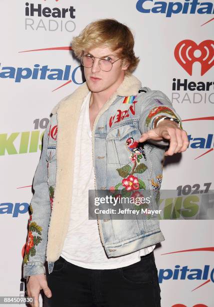 YouTube personality/actor Logan Paul arrives at 102.7 KIIS FM's Jingle Ball 2017 at The Forum on December 1, 2017 in Inglewood, California.