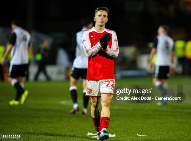 Fleetwood Town's Ashley Hunter applauds the fans after the match during the Sky Bet League One match between Fleetwood Town and Peterborough United...