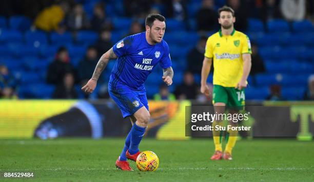 Cardiff player Lee Tomlin in action during the Sky Bet Championship match between Cardiff City and Norwich City at Cardiff City Stadium on December...