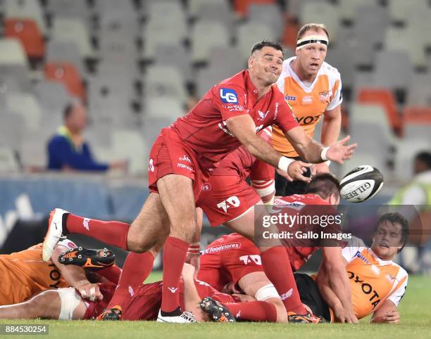 Mike Phillips of the Scarlets during the Guinness Pro14 match between Toyota Cheetahs and Scarlets at Toyota Stadium on December 02, 2017 in...