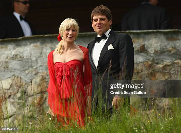 Former cycling professional Jan Ullrich and his wife Sara Ullrich attend the church wedding of former tennis star Boris Becker to Sharlely...