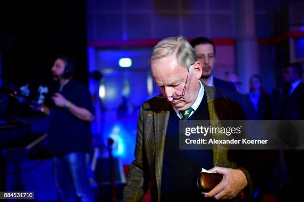 Alexander Gauland of the right-wing Alternative for Germany reacts after winning the election as co-chairman, after Georg Pazderski and Doris von...