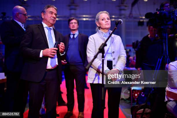 Doris von Sayn-Wittgenstein of the right-wing Alternative for Germany reacts after her withdrawal from the election as co-chairwoman during the AfD...