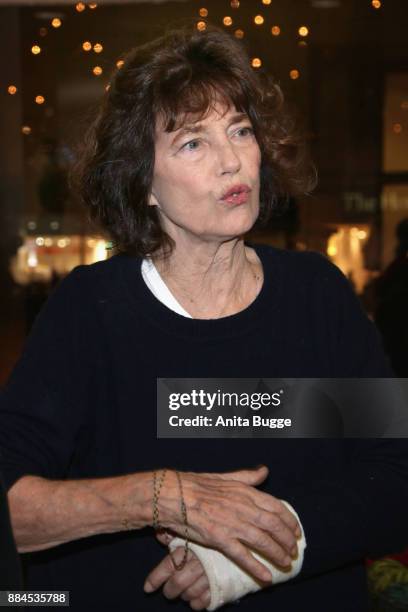 Jane Birkin attends the 'Actrices' exhibition opening at the Institut Francais on December 2, 2017 in Berlin, Germany.