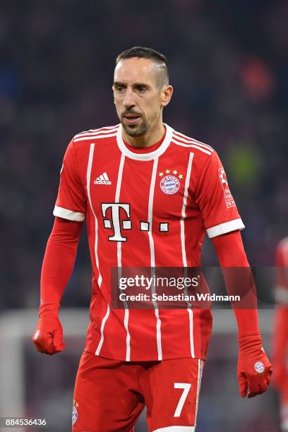 Franck Ribery of Bayern Muenchen looks on during the Bundesliga match between FC Bayern Muenchen and Hannover 96 at Allianz Arena on December 2, 2017...