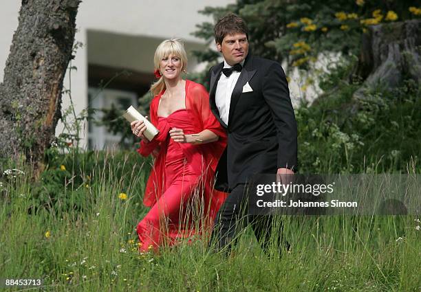 Former cycling professional Jan Ullrich and his wife Sara Ullrich attend the church wedding of former tennis star Boris Becker to Sharlely...