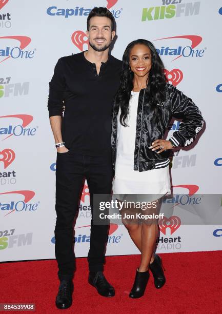 Rachel Lindsay and Bryan Abasolo attend 102.7 KIIS FM's Jingle Ball 2017 at The Forum on December 1, 2017 in Inglewood, California.