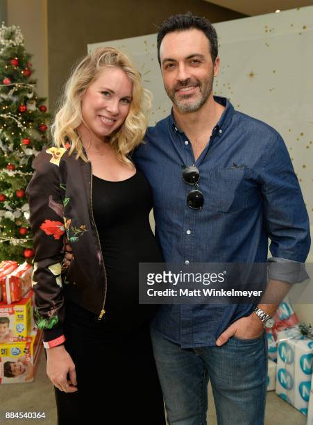 Elspeth Keller and Reid Scott at the 7th Annual Santa's Secret Workshop benefiting LA Family Housing at Andaz on December 2, 2017 in West Hollywood,...