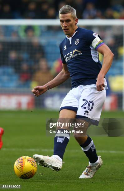 Steve Morison of Millwall during Sky Bet Championship match between Millwall against Sheffield United at The Den on 2 Dec 2017