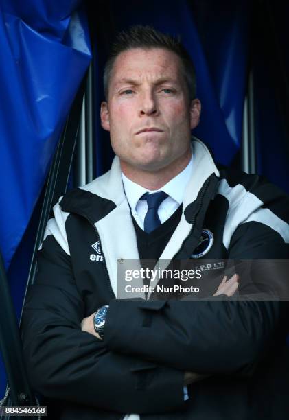 Neil Harris manager of Millwall during Sky Bet Championship match between Millwall against Sheffield United at The Den on 2 Dec 2017