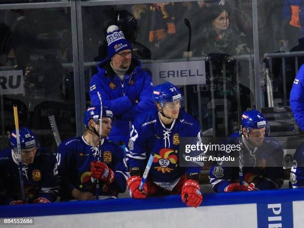 Jukka Jalonen Head coach of Jokerit Helsinki is seen during the KHL Hockey match between Jokerit and SKA at Kaisaniemen park in Helsinki, Finland on...