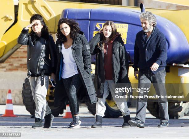 Penelope Cruz, Inma Cuesta, Carla Campra and Ricardo Darin are seen during the set filming of 'Todos lo Saben' on November 23, 2017 in Madrid, Spain.