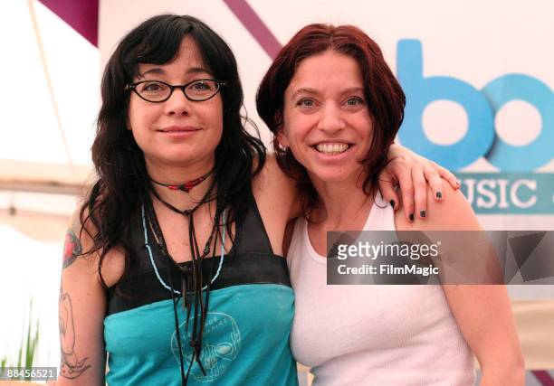 Comedian Janeane Garofalo and musician Ani DiFranco attend Bonnaroo 2009 on June 12, 2009 in Manchester, Tennessee.