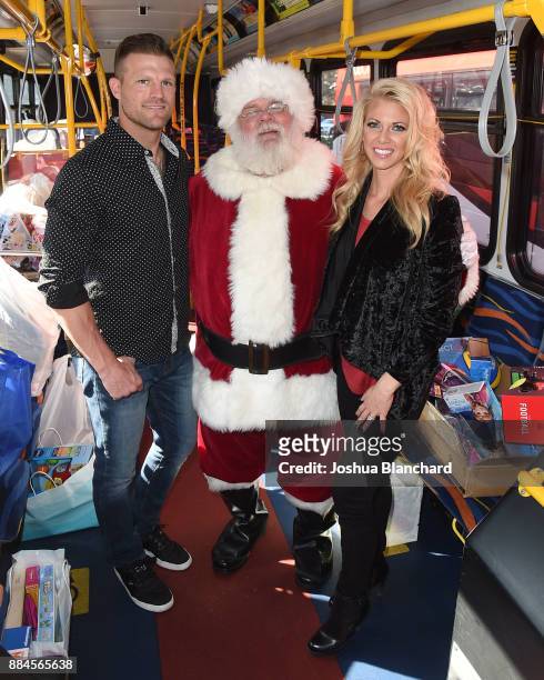 Flip or Flop Vegas' Stars Bristol and Aubrey Marunde visit with Santa at the HGTV Santa HQ at Los Cerritos Centeron December 1, 2017 in Los Angeles,...