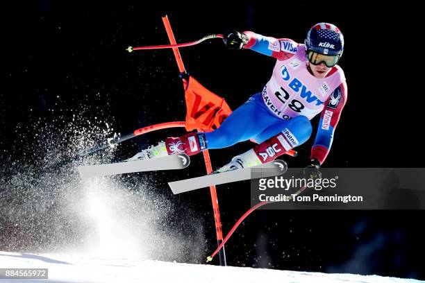 Jared Goldberg of the United States competes in the Audi Birds of Prey World Cup Men's Downhill on December 2, 2017 in Beaver Creek, Colorado.