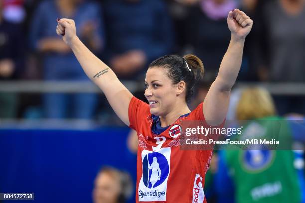 Nora Mork of Norway in action during IHF Women's Handball World Championship group B match between Norway and Hungary on December 02, 2017 in...