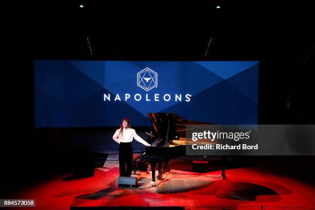 Juliette Armanet performs during the Introductory Session To The 7th Summit Of Les Napoleons at Maison de la Radio on December 2, 2017 in Paris,...