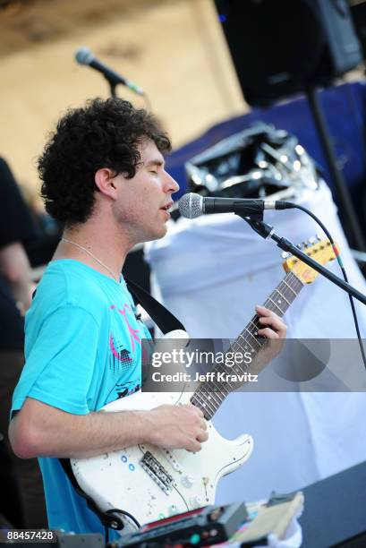 Musician Avey Tare of Animal Collective performs on stage during Bonnaroo 2009 on June 12, 2009 in Manchester, Tennessee.