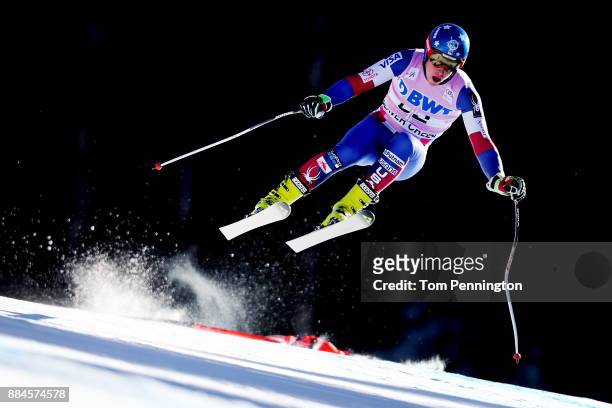 Sam Morse of the United States competes in the Audi Birds of Prey World Cup Men's Downhill on December 2, 2017 in Beaver Creek, Colorado.