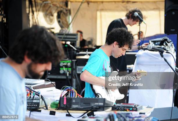 Musicians Avey Tare and Panda Bear of Animal Collective performs on stage during Bonnaroo 2009 on June 12, 2009 in Manchester, Tennessee.