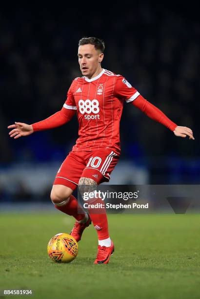 Barrie McKay of Nottingham Forest during the Sky Bet Championship match between Ipswich Town and Nottingham Forest at Portman Road on December 2,...