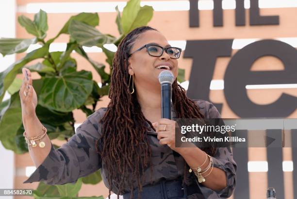 Ava DuVernay speaks onstage during The Teen Vogue Summit LA: Keynote Conversation with A Wrinkle In Time director Ava Duvernay and actresses Rowan...