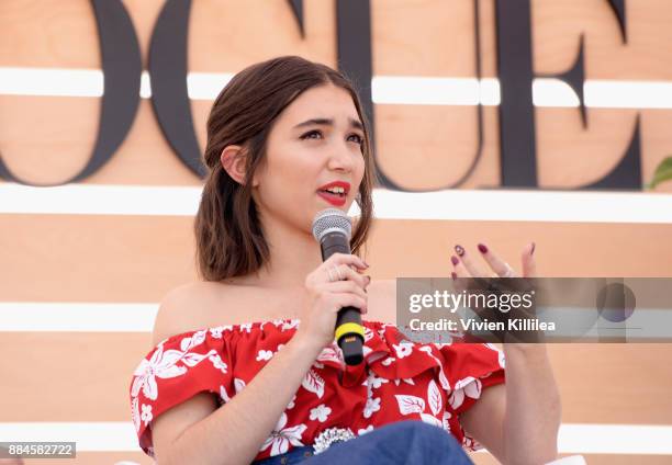 Rowan Blanchard speaks onstage during The Teen Vogue Summit LA: Keynote Conversation with A Wrinkle In Time director Ava Duvernay and actresses Rowan...