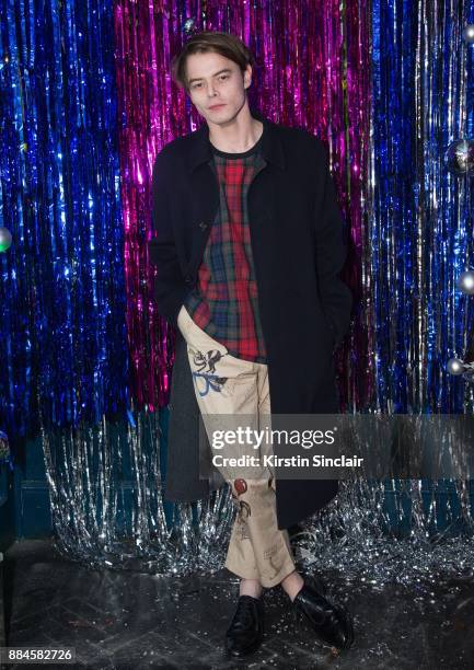 Charlie Heaton attends the Burberry x Cara Delevingne Christmas Party on December 2, 2017 in London, England.