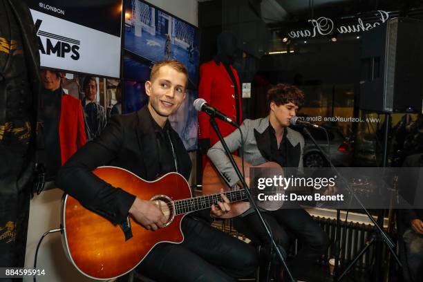 Special live acoustic performance by The Vamps at the Joshua Kane London Flagship Store on December 2, 2017 in London, England.