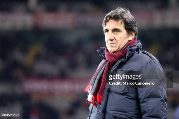 Urbano Cairo, chairman of Torino FC, looks on before the Serie A football match between Torino FC and Atalanta Bergamasca Calcio. The match ended in...