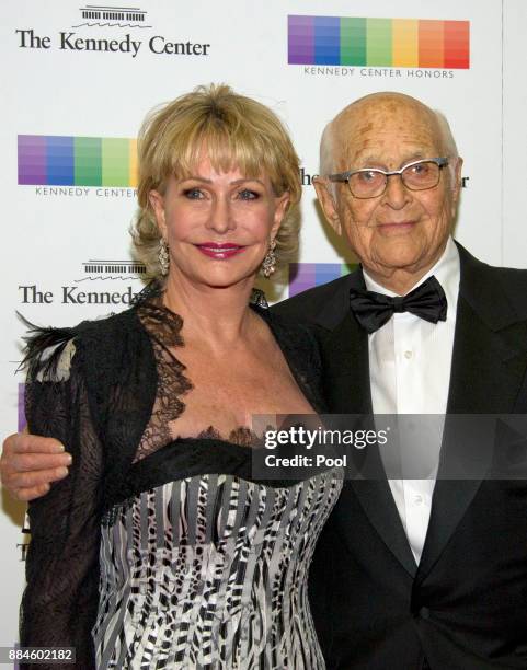 Norman Lear and his wife, Lyn, arrive for the formal Artist's Dinner honoring the recipients of the 40th Annual Kennedy Center Honors hosted by...