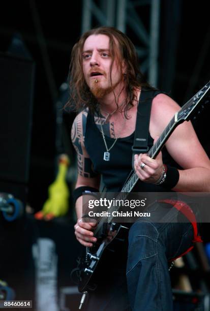 Marco Biazzi of Lacuna Coil performs at day one of the Download Festival at Donington Park on June 12, 2009 in Castle Donington, England.