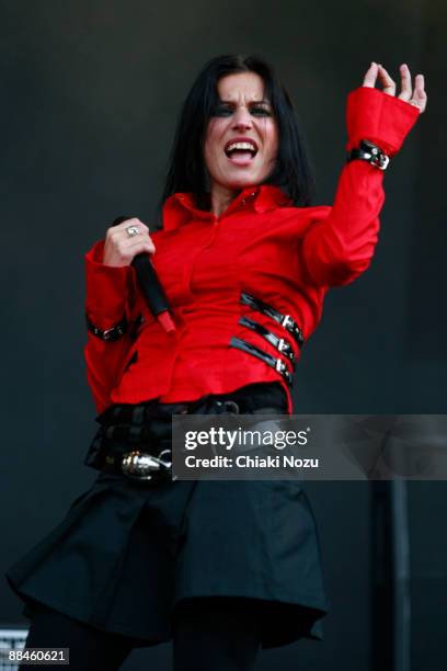 Cristina Scabbia of Lacuna Coil performs at day one of the Download Festival at Donington Park on June 12, 2009 in Castle Donington, England.