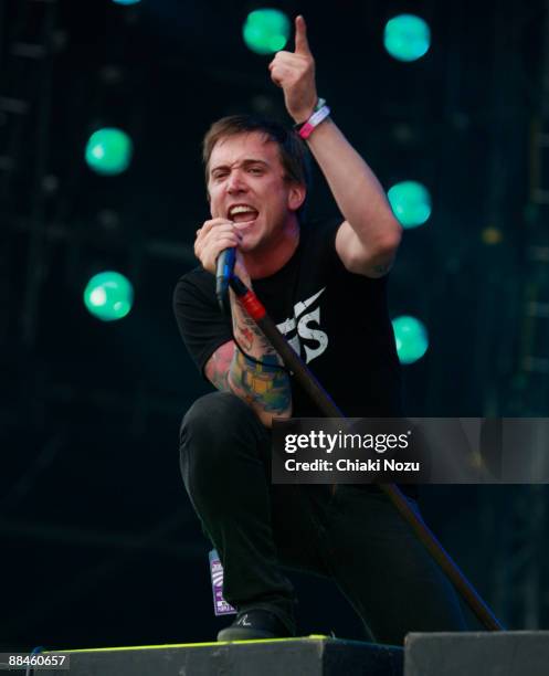 Benjamin Kowalewicz of Billy Talent performs at day one of the Download Festival at Donington Park on June 12, 2009 in Castle Donington, England.