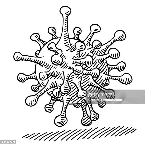 virus mikroskopischen organismus zeichnung - virus organism stock-grafiken, -clipart, -cartoons und -symbole