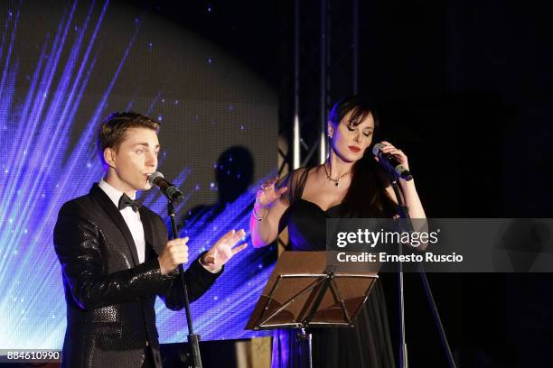 Mac Zavadsky and Isabelle Adriani attend the Children for Peace Gala Dinner at Cardinal Gallery on December 2, 2017 in Rome, Italy.