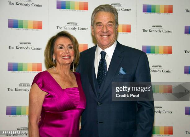 United States House Minority Leader Nancy Pelosi and her husband, Paul, arrive for the formal Artist's Dinner honoring the recipients of the 40th...