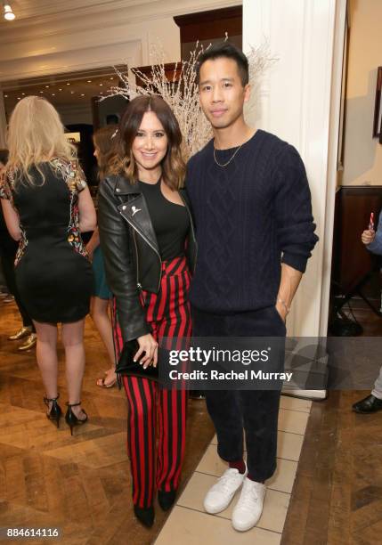 Ashley Tisdale and Jared Eng attend the Brooks Brothers holiday celebration with St Jude Children's Research Hospital at Brooks Brothers Rodeo on...