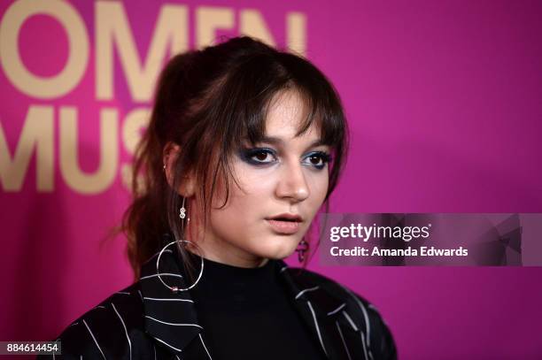 Singer Daya arrives at Billboard Women In Music 2017 at The Ray Dolby Ballroom at Hollywood & Highland Center on November 30, 2017 in Hollywood,...