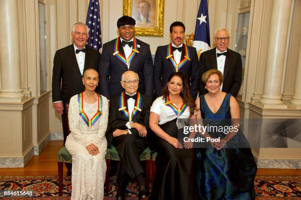 The five recipients of the 40th Annual Kennedy Center Honors pose for a group photo following a dinner hosted by United States Secretary of State Rex...