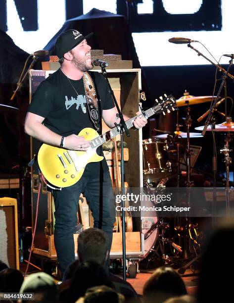 Singer-songwriter Mitchell Tenpenny performs on stage opening for Dustin Lynch during The Ride or Die Tour at PlayStation Theater on December 2, 2017...