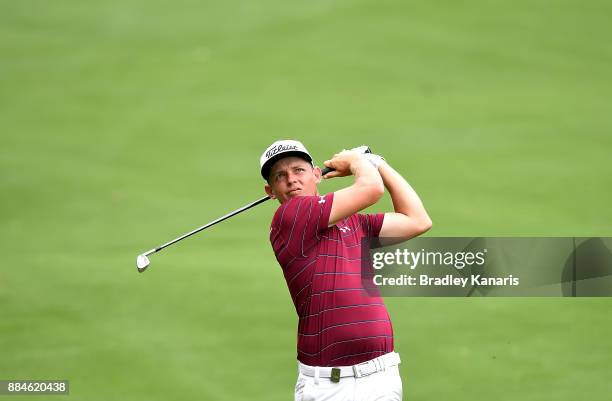 Cameron Smith of Australia plays a shot on the 17th hole during day four of the 2017 Australian PGA Championship at Royal Pines Resort on December 3,...