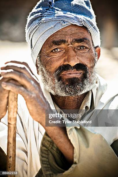 portrait of ethiopian man. - adwa stock-fotos und bilder