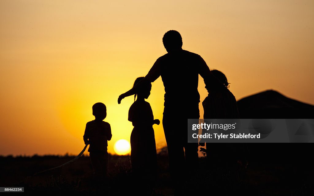 Ethiopian family silhouette.