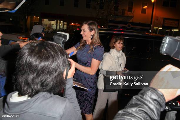 Actress Allison Janney signs autographs for fans before a premiere of "I, Tonya" at the Christopher B. Smith Rafael Film Center on December 2, 2017...