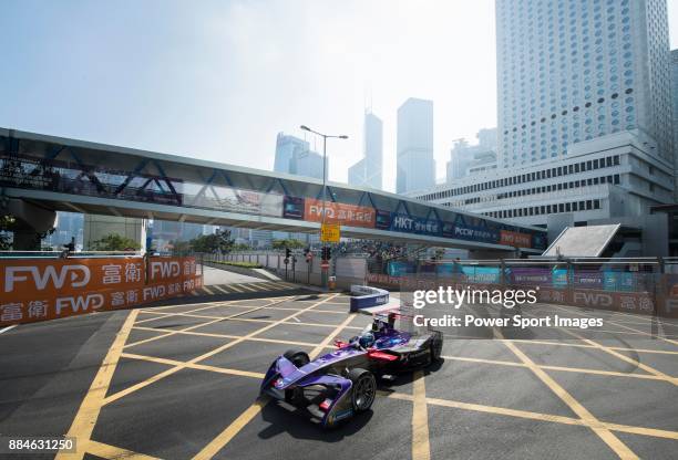 Sam Bird of Great Britain from DS Virgin Racing competes in the Formula E Qualifying Session 2 during the FIA Formula E Hong Kong E-Prix Round 2 at...